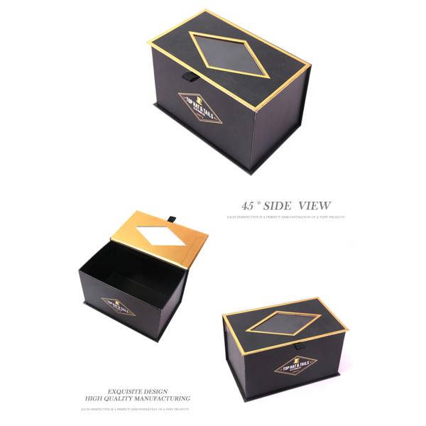 Rectangle Ribbon Handle CMYK Magnetic Flap Gift Box