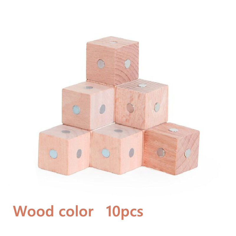 Educational Square Cube Rainbow Magnetic Blocks 10pc 2X2X2cm Wooden