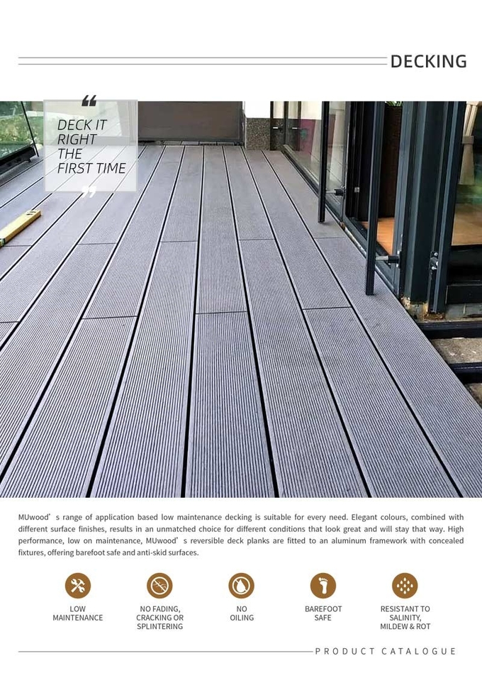 Waterproof WPC Deck Board Extruded Outdoor Wood Plastic Composite Floor