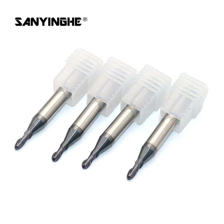 R1.25 R1.5 R2 Carbide Ball Nose End Mills CNC Milling Cutter Tungsten Solid HRC60 For Steel