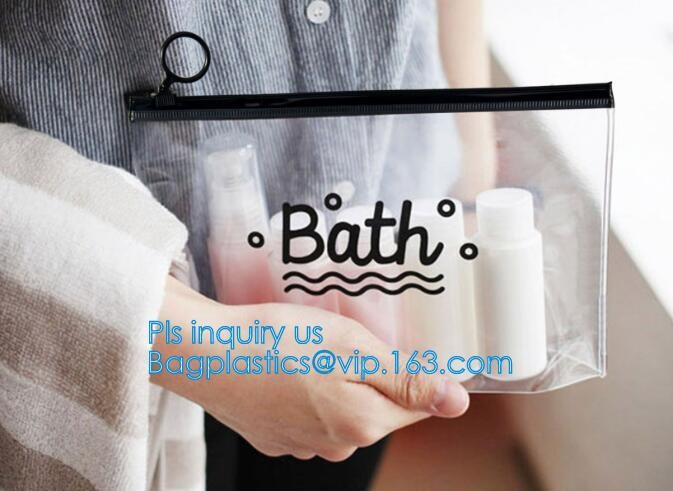 Custom waterproof pvc slider zipper wet bikini bag, zipper lock slider bag/resealable pvc slider zip poly bag, resealabl