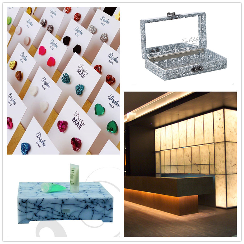 Yellow Pearl Acrylic Sheets 3mm Textured Plexiglass Boards For Display Rack