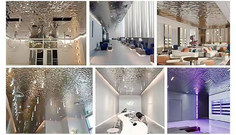 Water Ripple Stamped PVD Stainless Steel Sheet Metal Cladding Decoration Material Anti Scar Wall Sheet