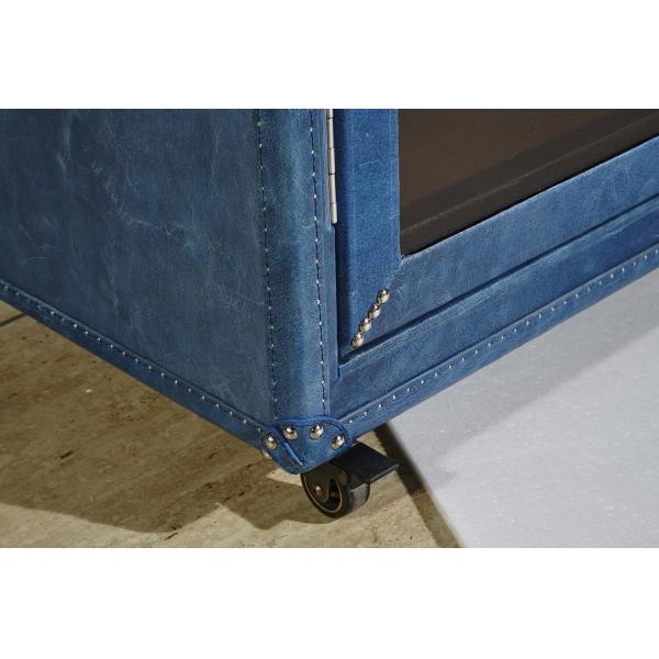 Strong Canvas Bar Storage Cabinet , Wine Cabinet Furniture Brass Nails Decoration