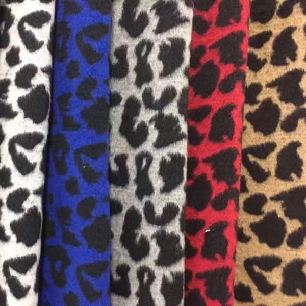 Quality Red Green Zebra Leopard Tweed Wool Fabric Knitted 150CM Width for sale
