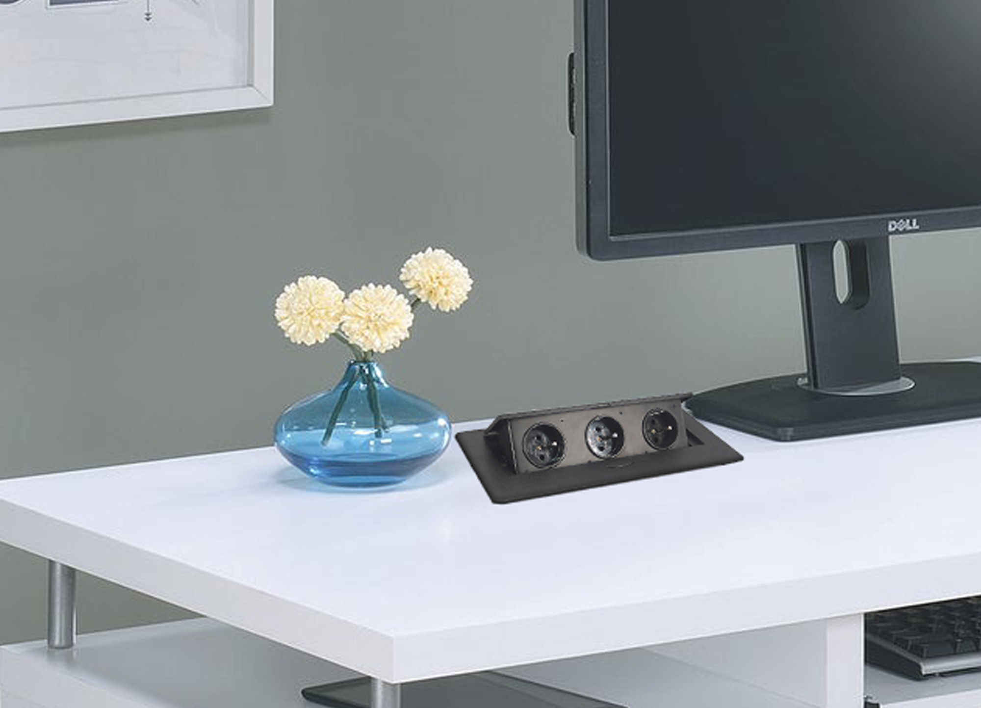 Melloni Pop-Up Tabletop Socket 3 AC Outlets Retractable Hidden Recessed Power for Kitchen Desktop EU Socket Tabletop Accessory