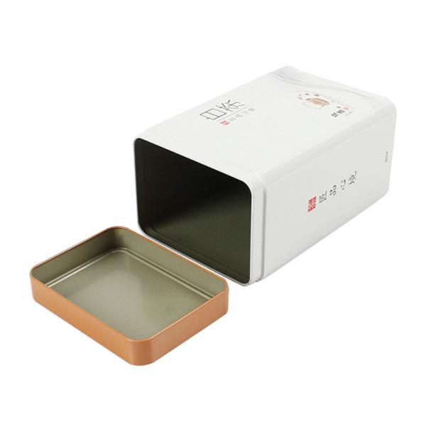 Hot Stamping White Tinplate Metal Tea Canister 30ml To 300ml