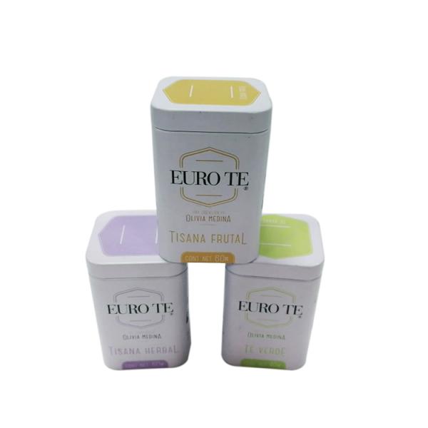 Mini Square Metal Tea Caddy Tin With Plug Lid Tea Tin Packaging