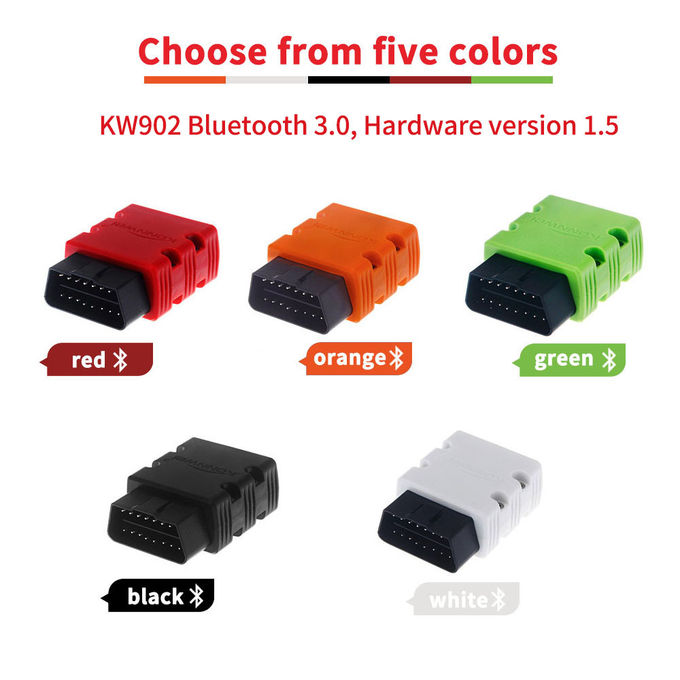 ABS Elm327 Obdii Obd2 Bluetooth Auto Car Diagnostic Interface Scanner KW902 Read Real - Time Data Fault Codes On ECU