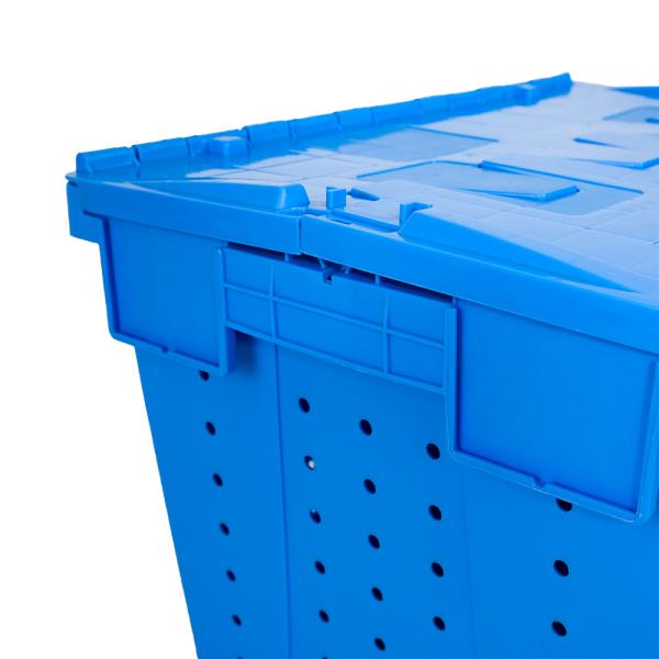 Customized Color Logistic Distribution Plastic Crate with Hinged Lid Acceptable OEM ODM