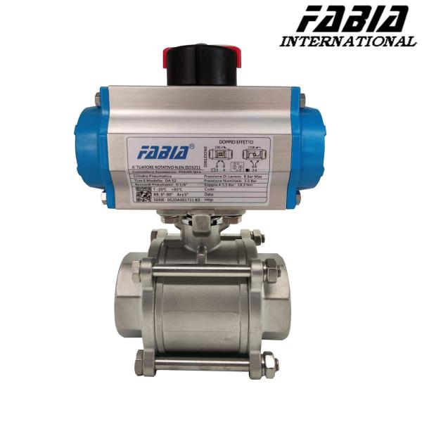 Quality Pneumatic 3-Piece Ball Valve With Internal Thread For Pipeline Control for sale