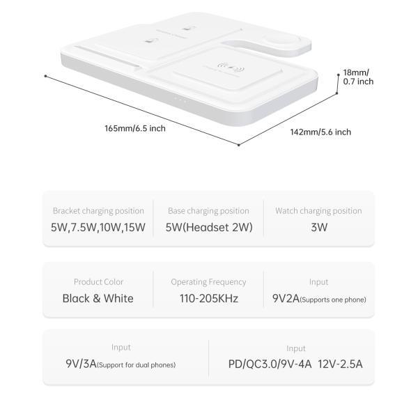 Qi-Enabled Devices Foldable Wireless Charging Safety Features And Charging Distance ≤8mm