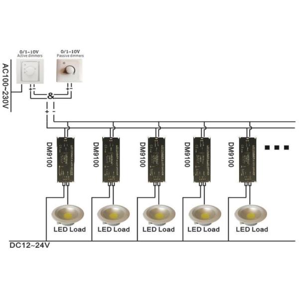 10A*1CH IP40 0 10V LED Controller Short Circuit Protection Available DC12V - 24V