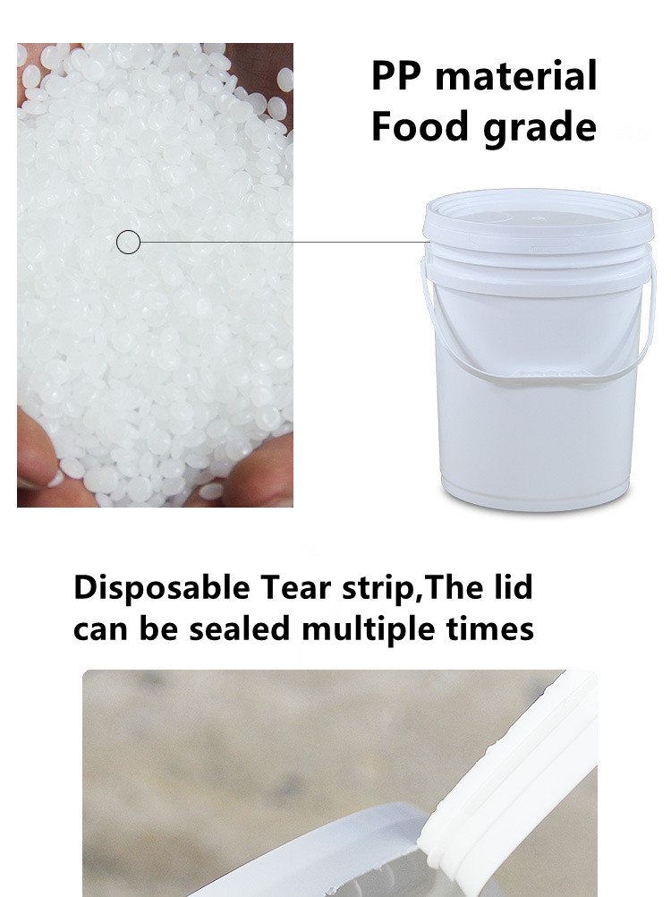 1L Capacity Plastic Bucket Made of Impact Resistant PP Material with Airtight Seal