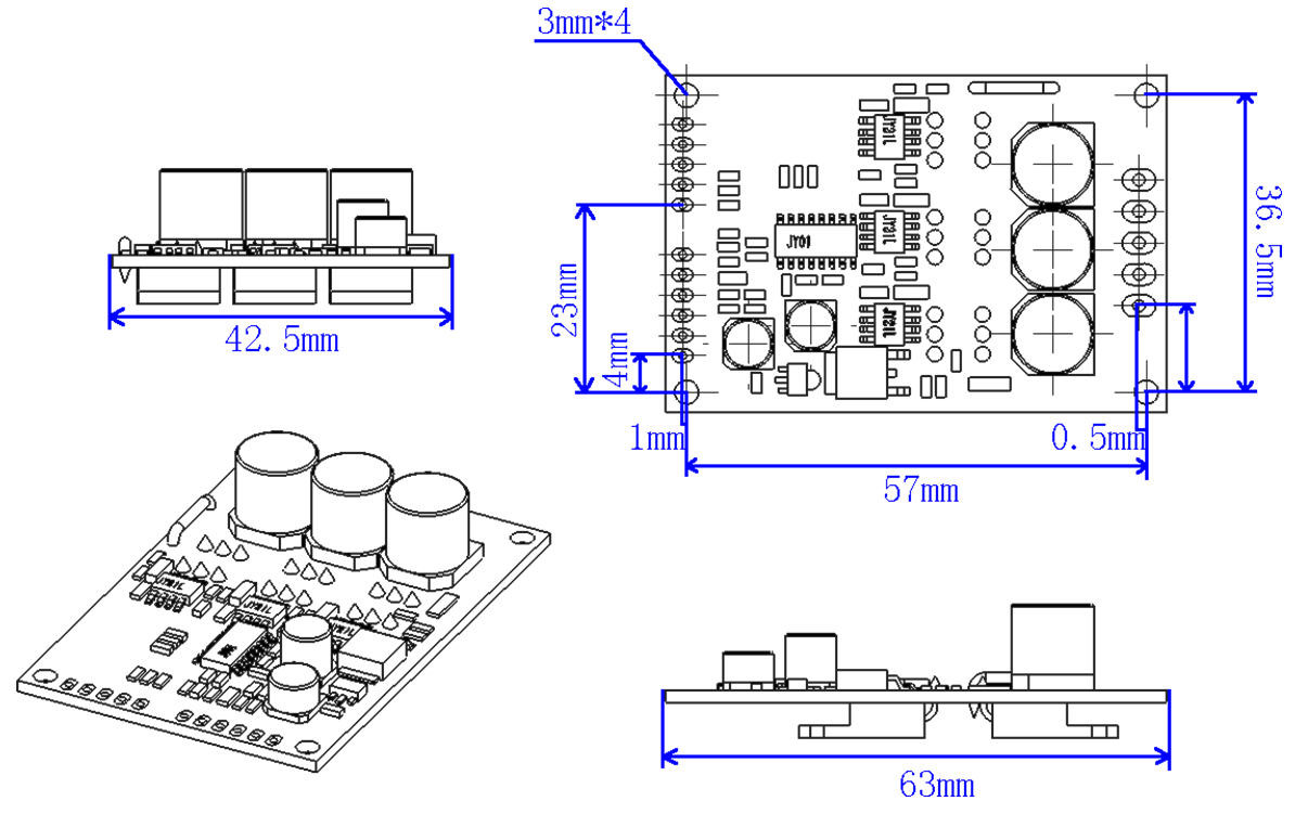 500W 15A 3 Phase Brushless Motor Driver Controller With PWM Speed Control pwm regulator