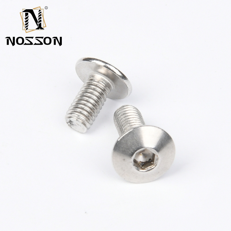 INCH Measurement System Stainless Steel Furniture Screw Nuts Hexagonal Flat Head Screws Allen Bolts M5 M6 M8 with ZINC Finish