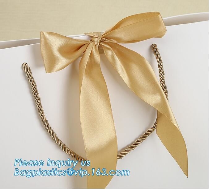 Customized Cut Printed Coated Paper Shopping Bag with Matt Lamination,rope handle custom logo printed white paper bag
