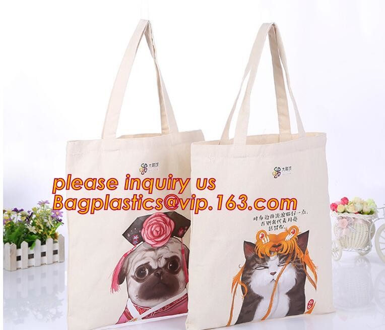 Custom silk screen printed Cotton material handle style blank natural cotton canvas bag without logo bagplastics bagease