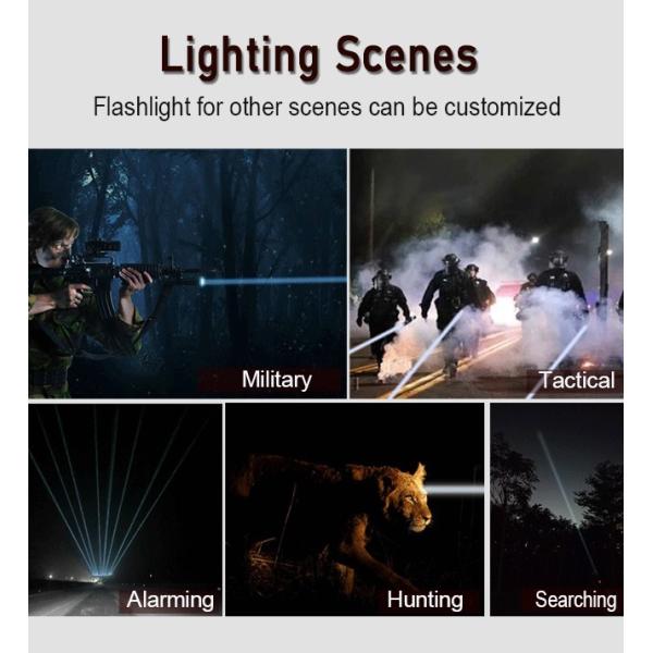 White LED Laser Flashlight , Aluminum Alloy Portable LED Torch Rechargeable