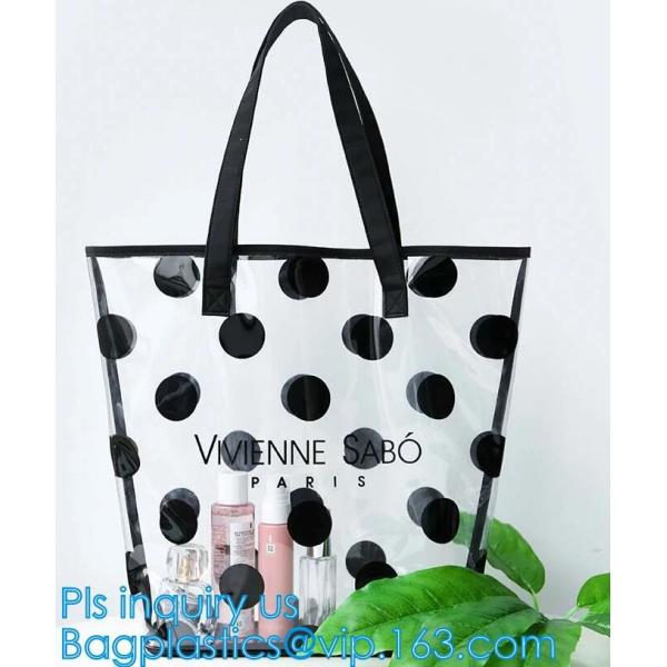 stationery packaging clear pvc handle bag, bag handle pvc beach bag for beach leisure, Handle PVC Bag With Button