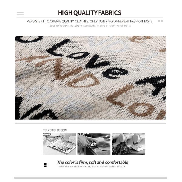 Fashionable top of the line women's sweaters, medium length knitted pullover