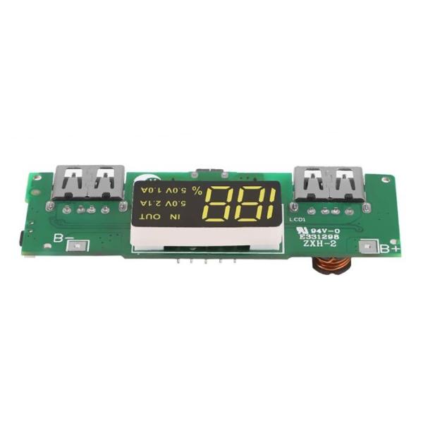 Quality LED Dual USB 5V 2.1A Micro USB Input Power Bank 18650 Battery Charger Board Overcharge Short Circuit Protection for sale
