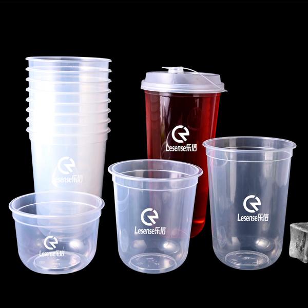 Quality Custom Logo Printed U Shaped Plastic Cups 380ml 700ml With Carton Package for sale