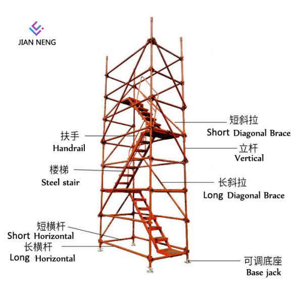 High Pier Construction Scaffold Stair Tower Convenient Disassemble And Assemble