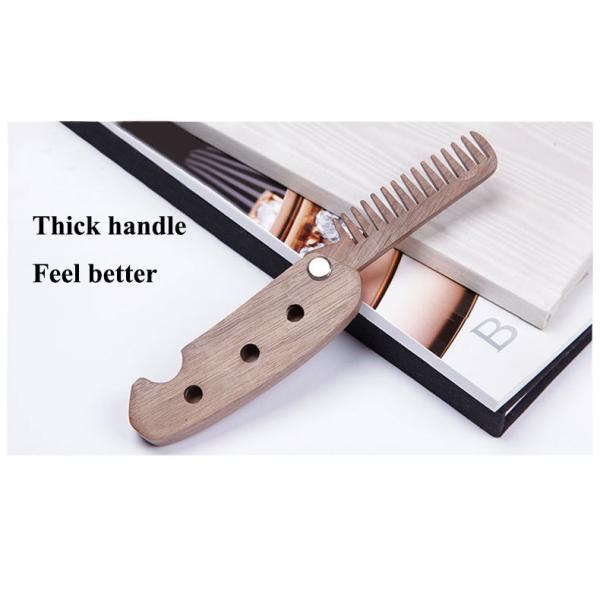 Anti Static Sandalwood Foldable Beard Comb Folding Mustache Comb