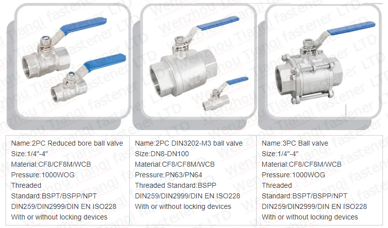 Normal Temperature SS316/304 2 Pcs Stainless Steel Ball Valve for Hydraulic Media 1000psi BSP NPT Threaded