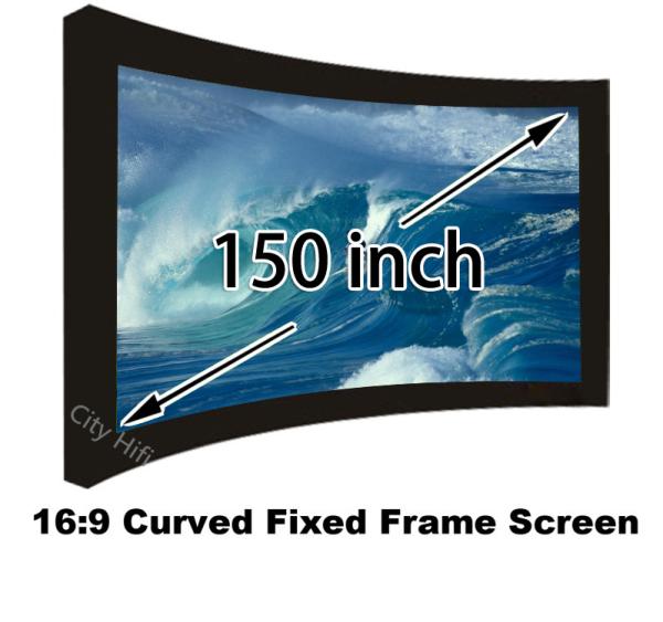 Quality Perfect View Angle 3D Projection Screen 150 Inch Arc Fixed Frame Projector Screens 16:9 for sale