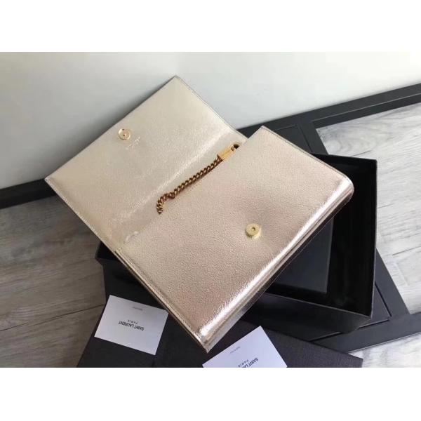 Adjustable Straps Polyester Saint Laurent YSL Woc Bag With Zipper Closure Silver