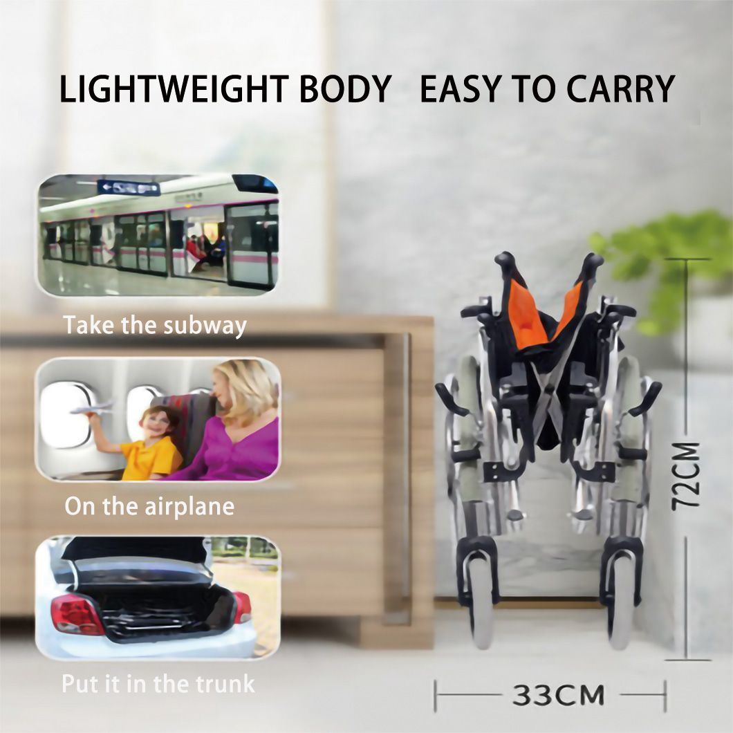 Foldable Medical Equipment Lightweight Aluminum Manual Wheelchair