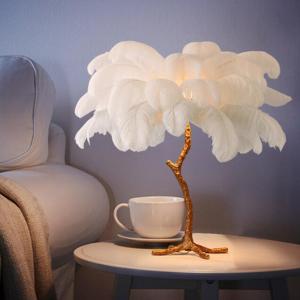China Height 80cm Modern Brass Stand Ostrich Art Deco Desk Lamps wholesale