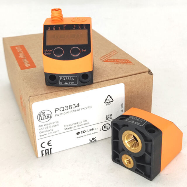IFM PQ3834 Pressure Sensor for Pneumatics III Protection Class 2 Outputs
