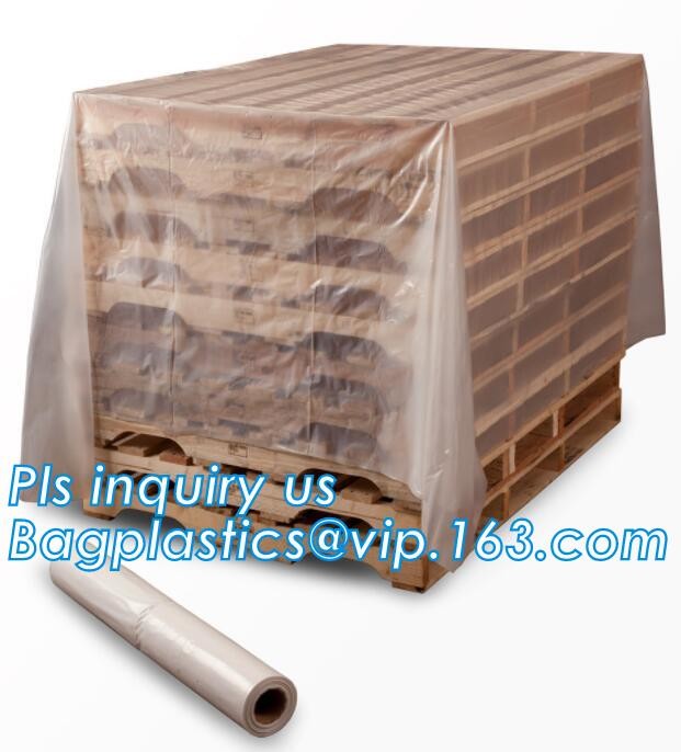 Customized Square Bottom or Side Guesst Plastic Protective Pallet Covers, 4 Mil Dust proof Clear Pallet Covers, BAGPLAST