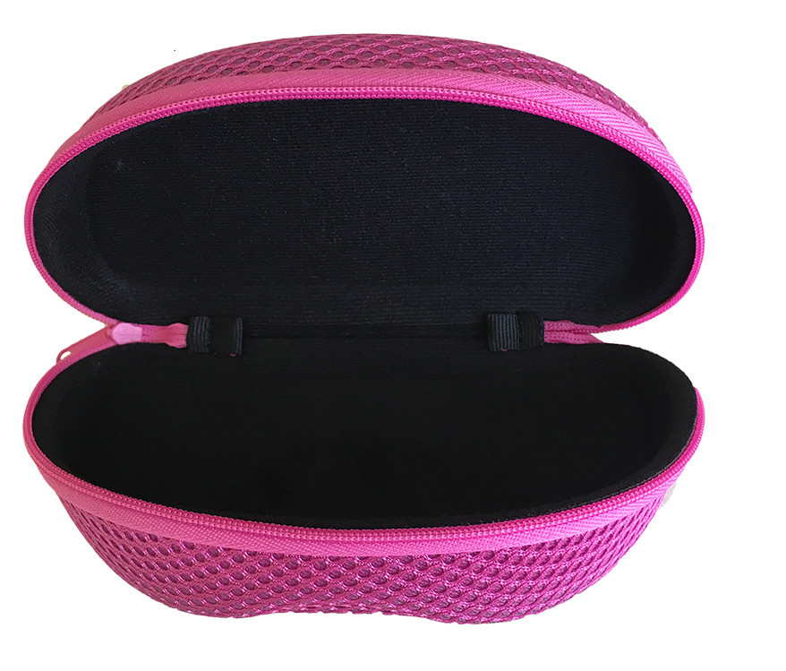 2025 fashion zipper sunglasses cover with mesh material and your own logo printed