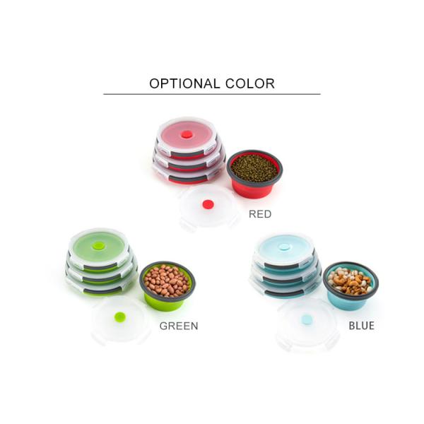 350 500 800 1200ML Silicone Folding Lunch Box LFGB