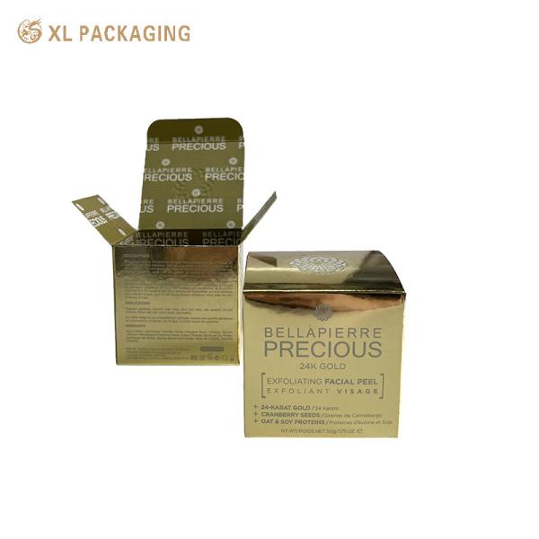 Quality Gold Card Paper Folding Card Box Glass Jar Packing Eye Cream Card Paper Box Skin Care Cardboard Box for sale