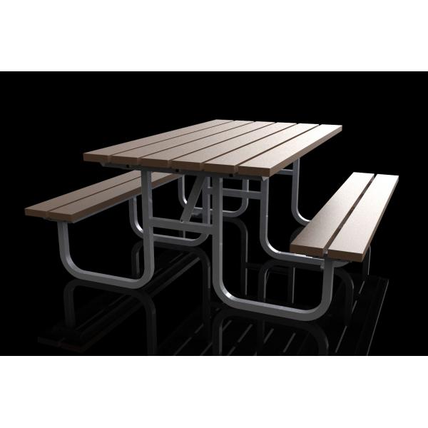Rectangular Outdoor Table Benches With Hot Dip Galvanized Powder Coated