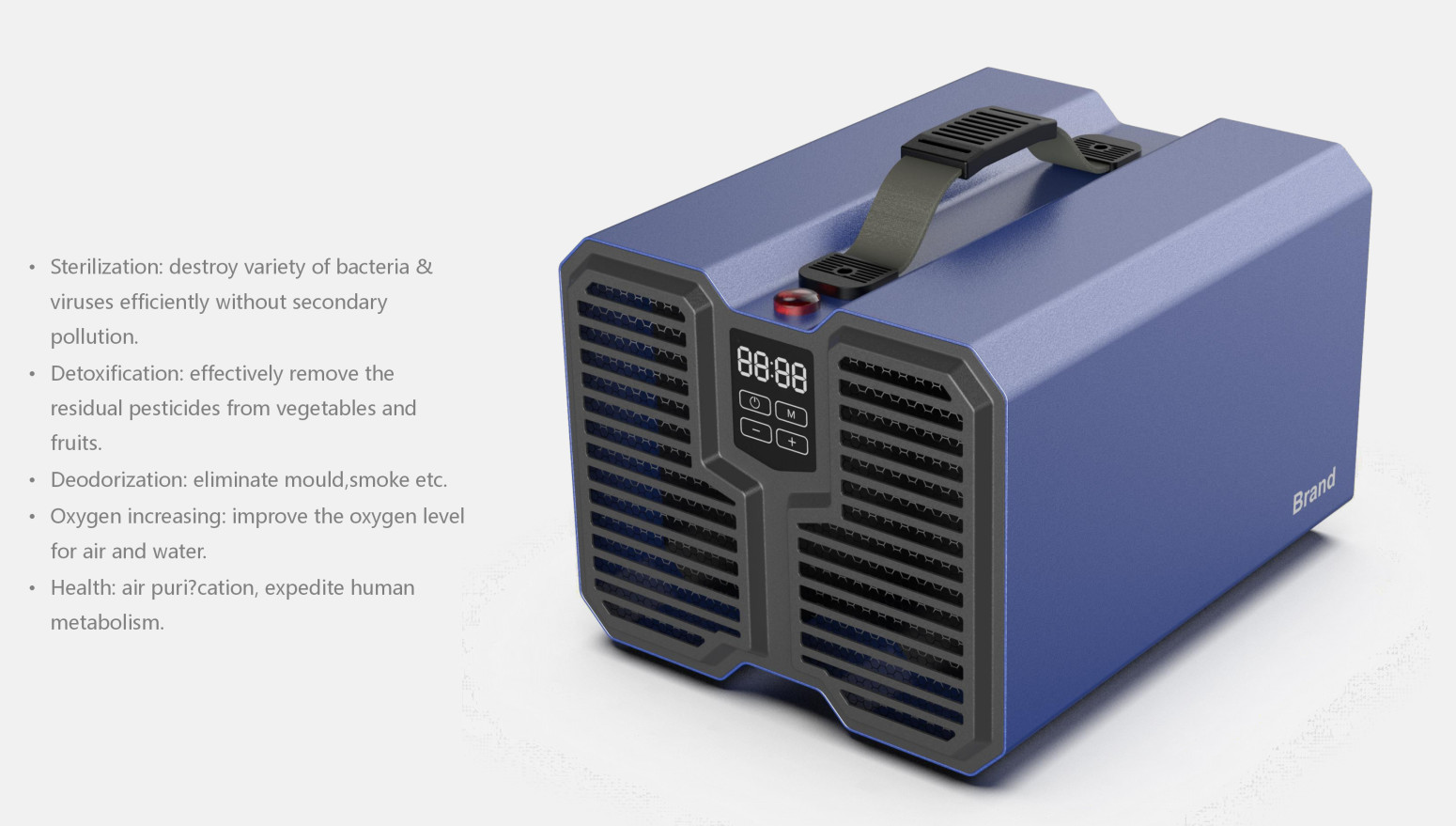 Composite Filter Ozone Generator Air Purifier 20000mg/H High Capacity