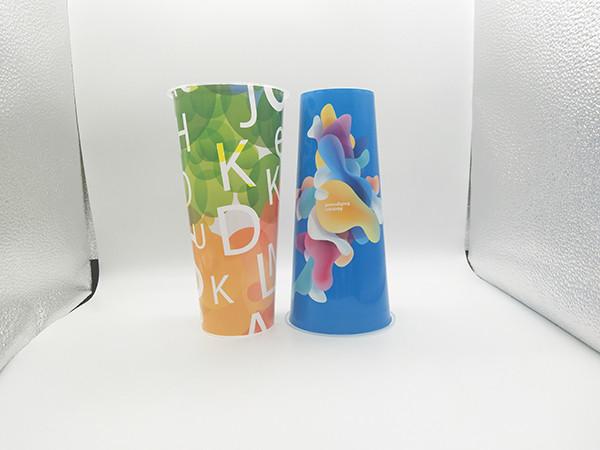 Quality Iml Products 700Ml 24Oz Round Empty Milk Tea Beverge With In Mould Label Printing for sale