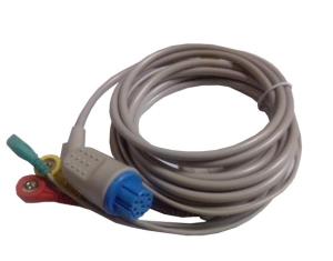 China Datex 3 Lead Ecg Cable With Snap End wholesale