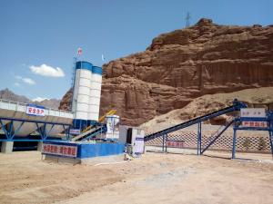 Concrete Batch Mixer Machine Plant PLC Weighing System 120 Cubic Meters Per Hour