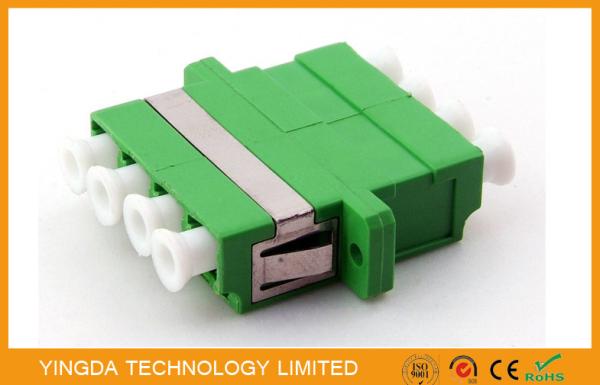 Quality SM 9/125 um Fiber Optic Adapter LC / APC , Optical Fibre Adapter Green Quad 4 Way for sale