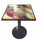 YALEESON L600*W450*H720mm Square Table Tops with Round Base Dining Table (size