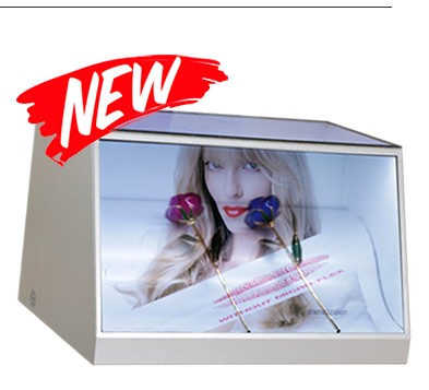 USB Transparent 3D Holographic Display TFT Lcd Screen Showcase 180 Degree