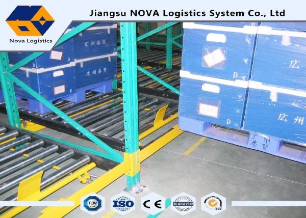 Perishable Goods Gravity Feed Pallet Racking , Double - Deep Gravity Flow