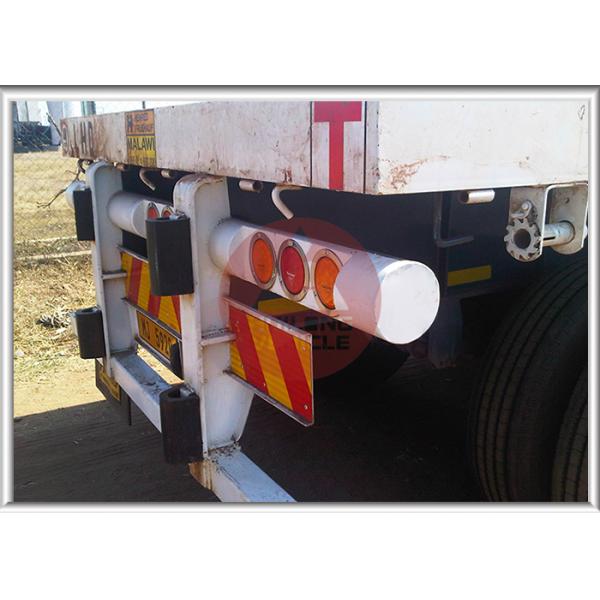 White Color Cargo Container Trailer , Flatbed Sea Container Trailer 3 Axle Steady