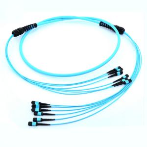 China mpo mtp patch cord MPO Products MPO to MPO OM3 72 cores aqua cable corning fiber wholesale